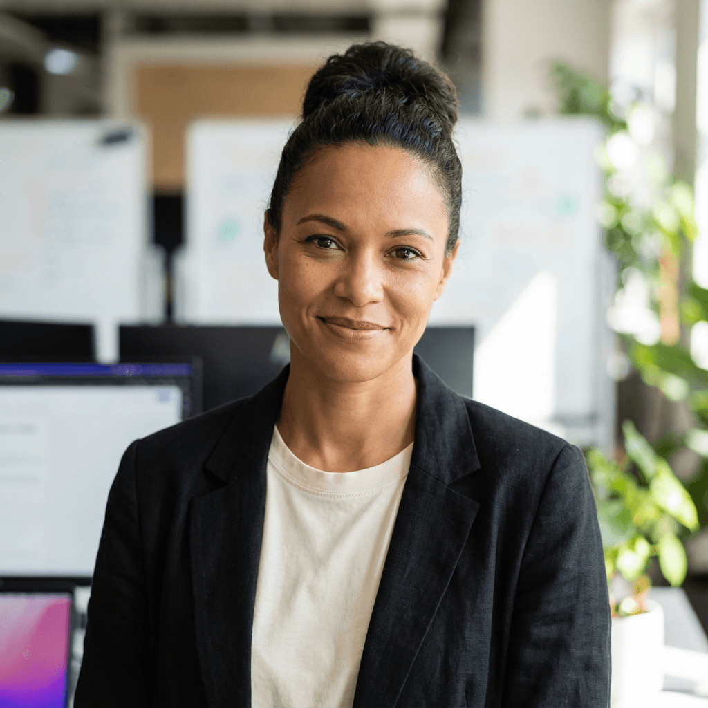 Sophie Tremblay, operations lead in business attire