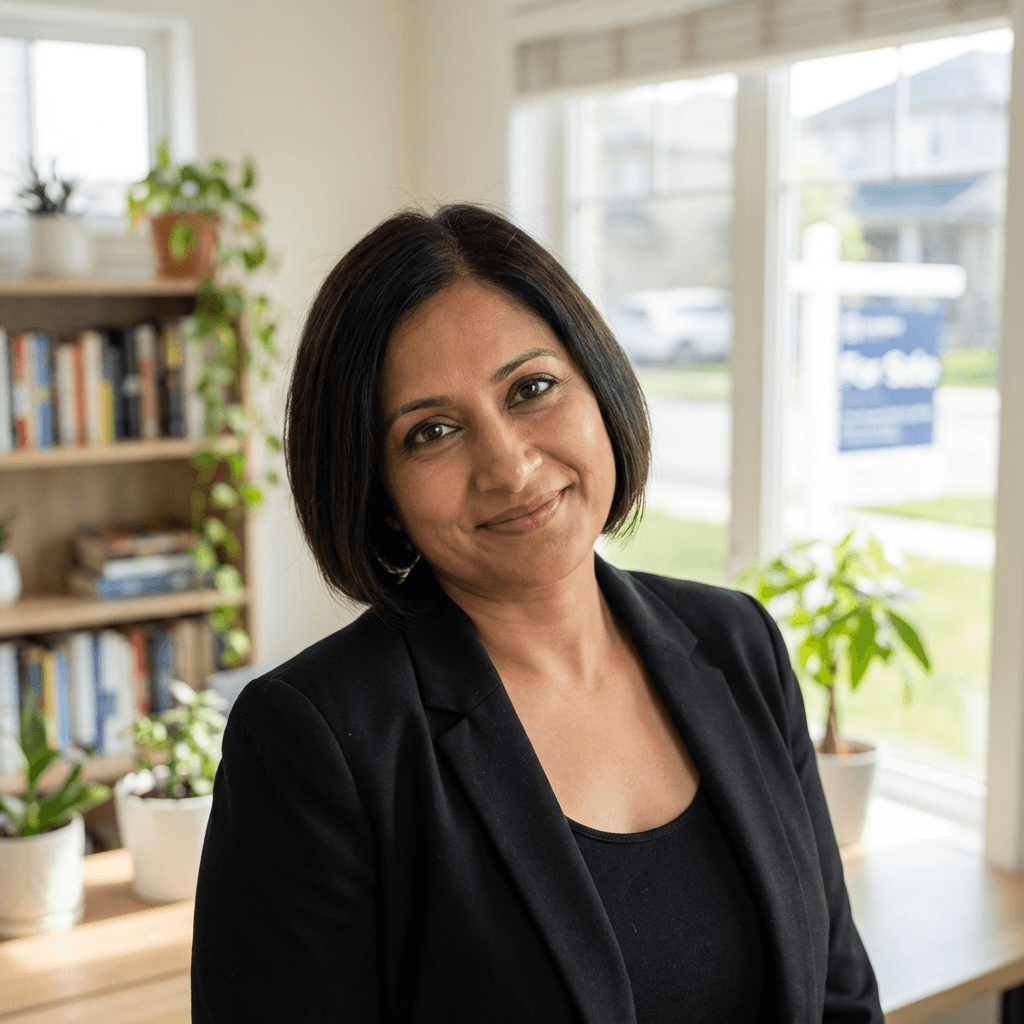 Priya Patel, administrative assistant, at a tidy office desk